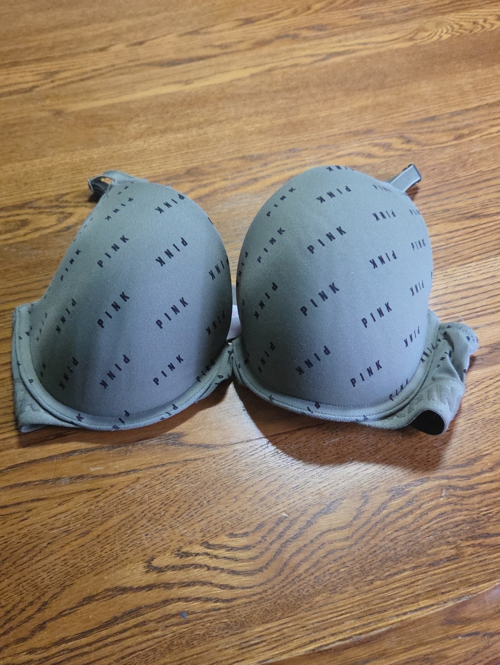 PINK Victoria's Secret Olive Green Logo Padded Bra